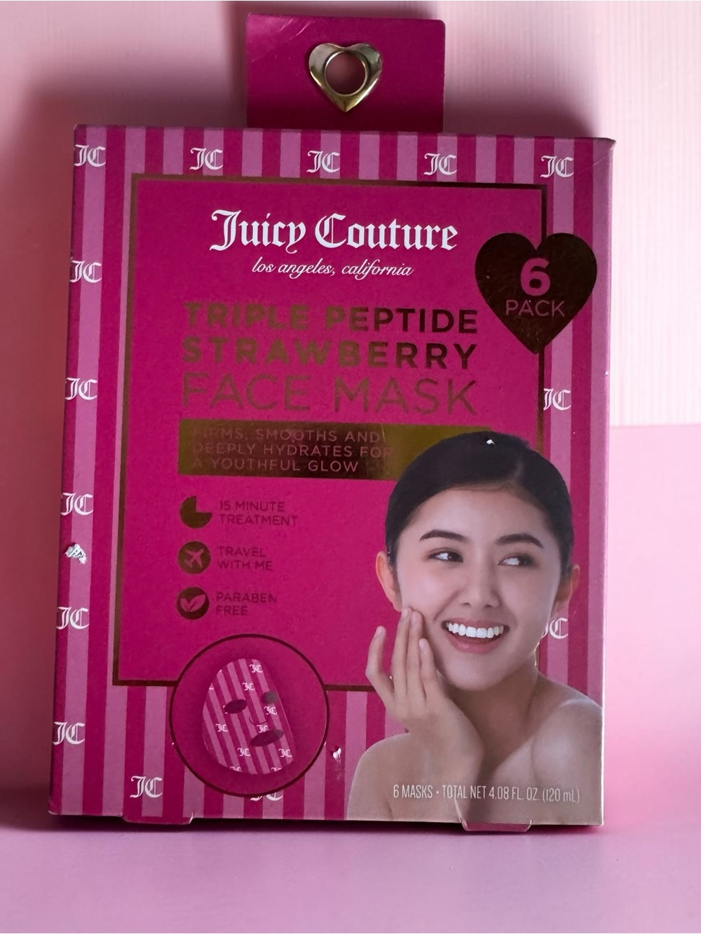 Juicy Couture Triple Peptide Strawberry Face Mask – 6 Pack